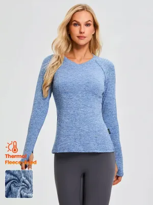 V-neck Long-sleeve Thermal Top for Women