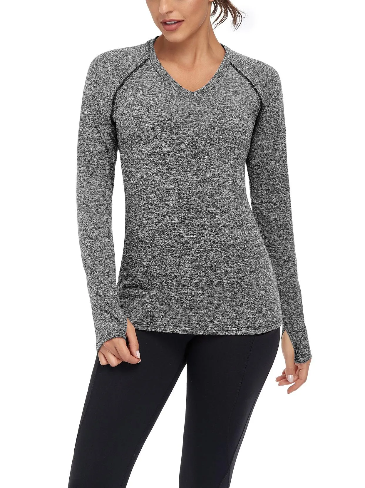 V-neck Long-sleeve Thermal Top for Women