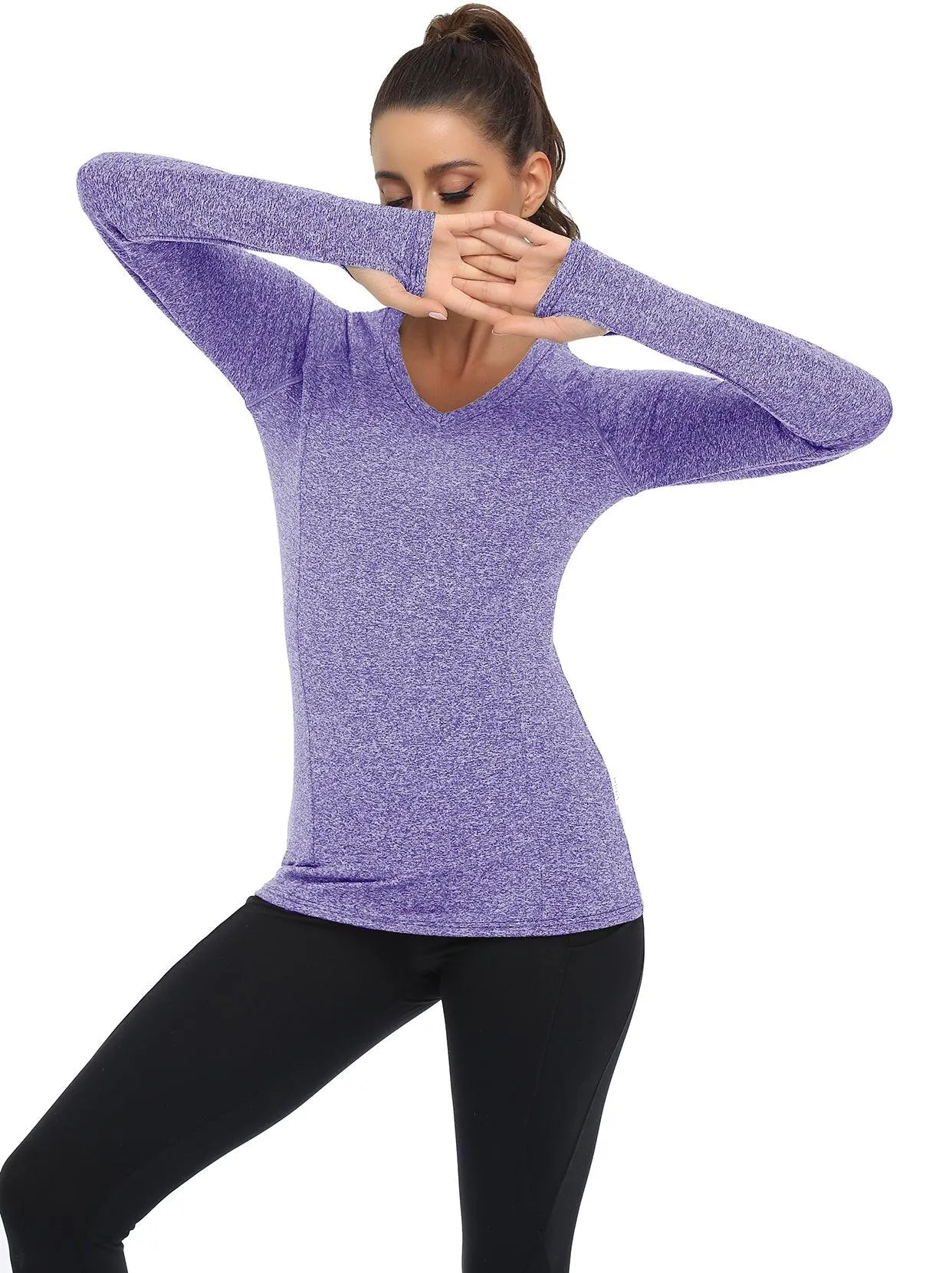 V-neck Long-sleeve Thermal Top for Women