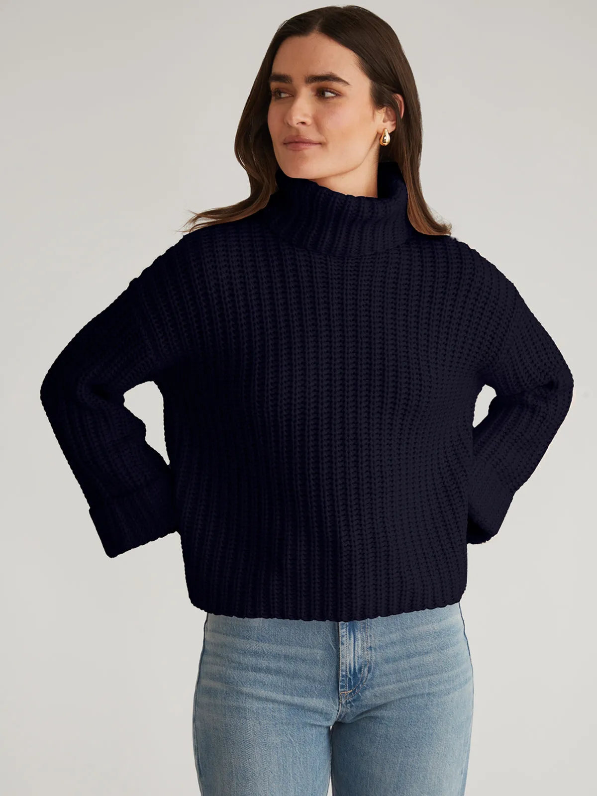 Vida: Turtleneck Shaker Pullover