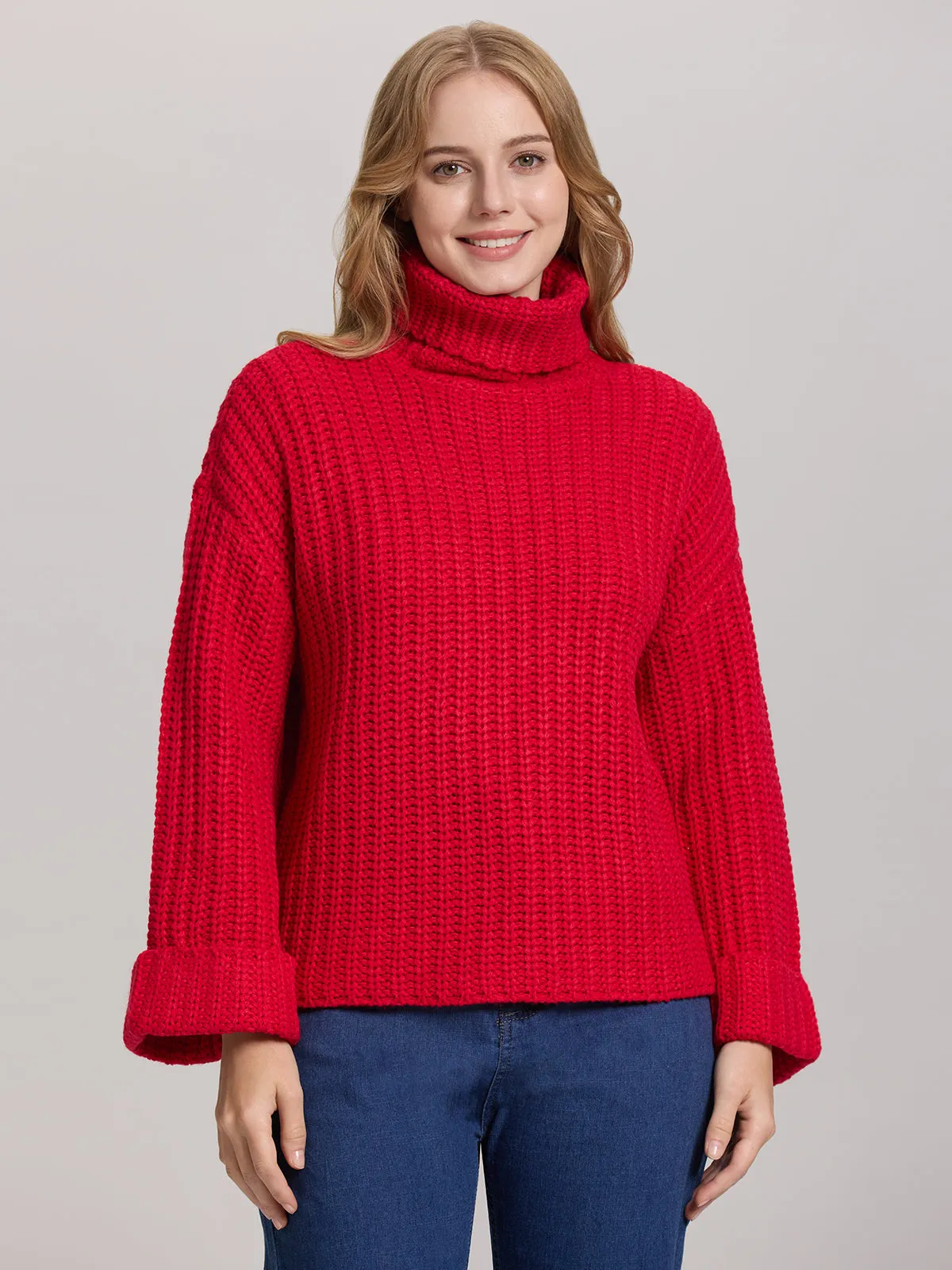 Vida: Turtleneck Shaker Pullover