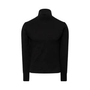 Wrinkled Turtleneck Sweater in Black