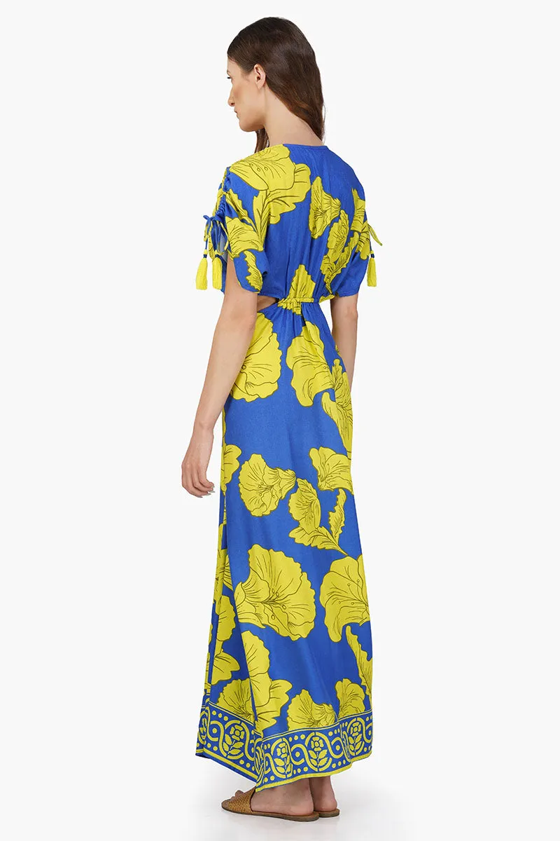 Yellow Daze Printed Ring Maxi Dress